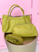 Jincy's Women's Boutique Chartreuse Handbag Pebble Leather