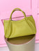 Jincy's Women's Boutique Chartreuse Handbag Pebble Leather
