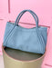 Jincy's Women's Boutique Dusty Blue Handbag Pebble Leather