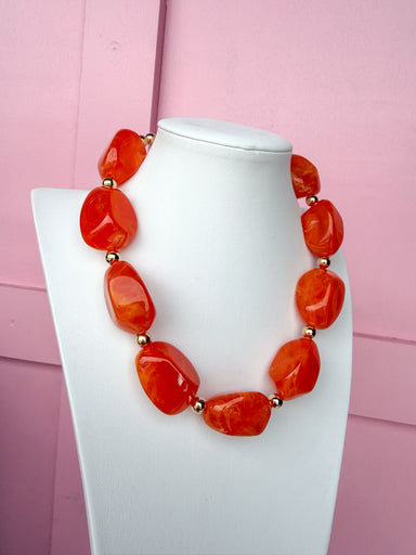 Jincy's Women's Boutique Orange Chunky Beaded Acrylic Necklace