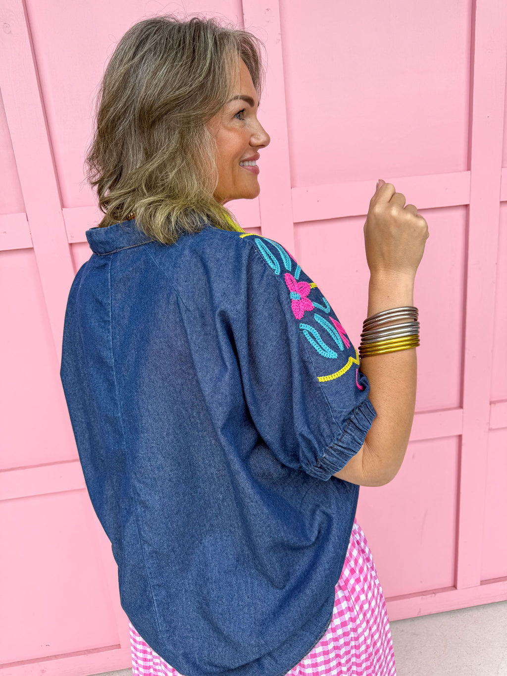 Charming Cues Top - Denim
