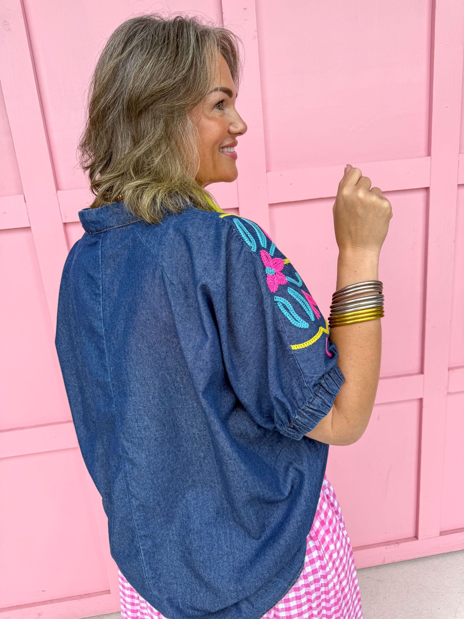 Charming Cues Top - Denim