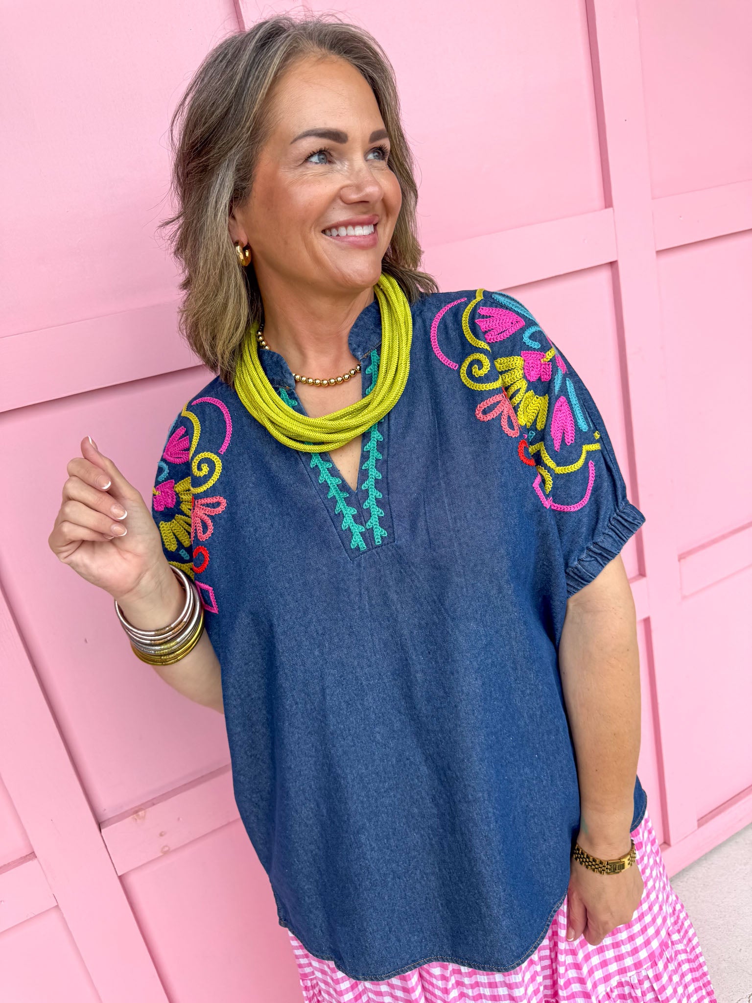 Charming Cues Top - Denim