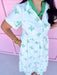 Collared Full Button Front Tiered Skirt Has Pockets Lined plus sized mary square white blue green floral womens boutique jincy's
