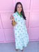 Collared Full Button Front Tiered Skirt Has Pockets Lined plus sized mary square white blue green floral womens boutique jincy's
