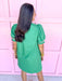 Mini Ruffle Collar Elastic Cuff Full Button Front Has Pockets dress embroidered detail short sleeve womens boutique mini length jincy's
