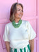 Ribbed Neckline Crew Neckline Banded Hem ivory short sleeve womens boutique jincy's