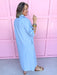 front button pocket dress collared side slits maxi length chambray womens boutique jincy's