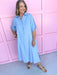 front button pocket dress collared side slits maxi length chambray womens boutique jincy's