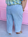 Chambray Material elastic waistband pockets stripes denim summer womens boutique jincy's