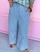Chambray Material elastic waistband pockets stripes denim summer womens boutique jincy's