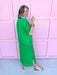 womens boutique green blue collared color accent elastic sleeves side slits jincy's 