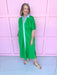womens boutique green blue collared color accent elastic sleeves side slits jincy's 