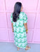 Mini Ruffle Collar Full Button Front Puff Sleeve Has Pockets Side Slit floral pattern eyelet green white womens boutique jincy's 