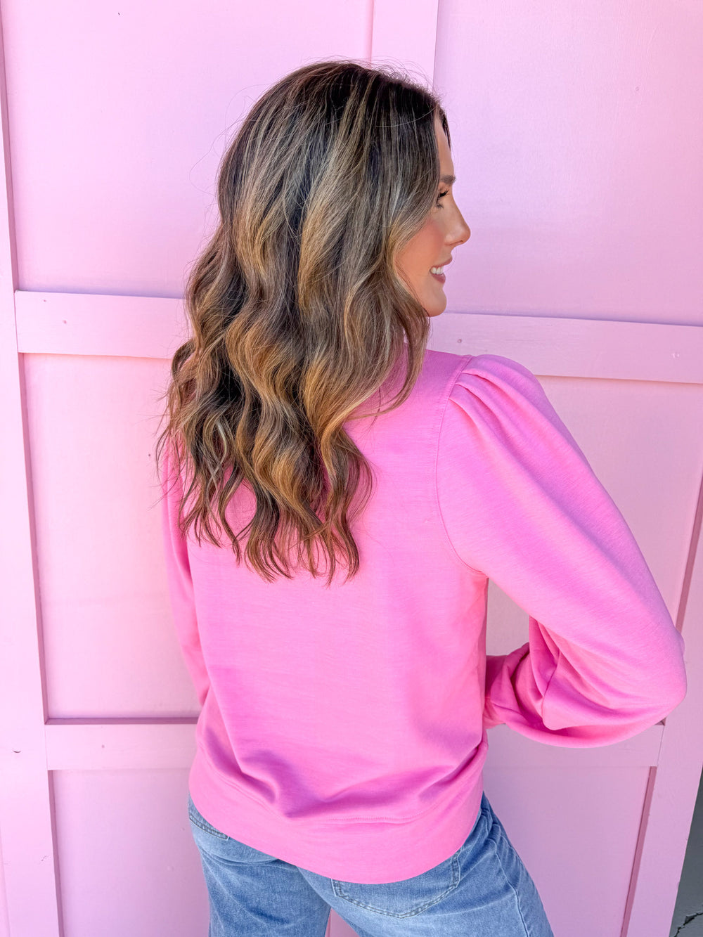 Jincy's Women's Boutique Mary Square Kelly Pink merry Sweatshirt Plus Size