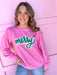 Jincy's Women's Boutique Mary Square Kelly Pink merry Sweatshirt Plus Size