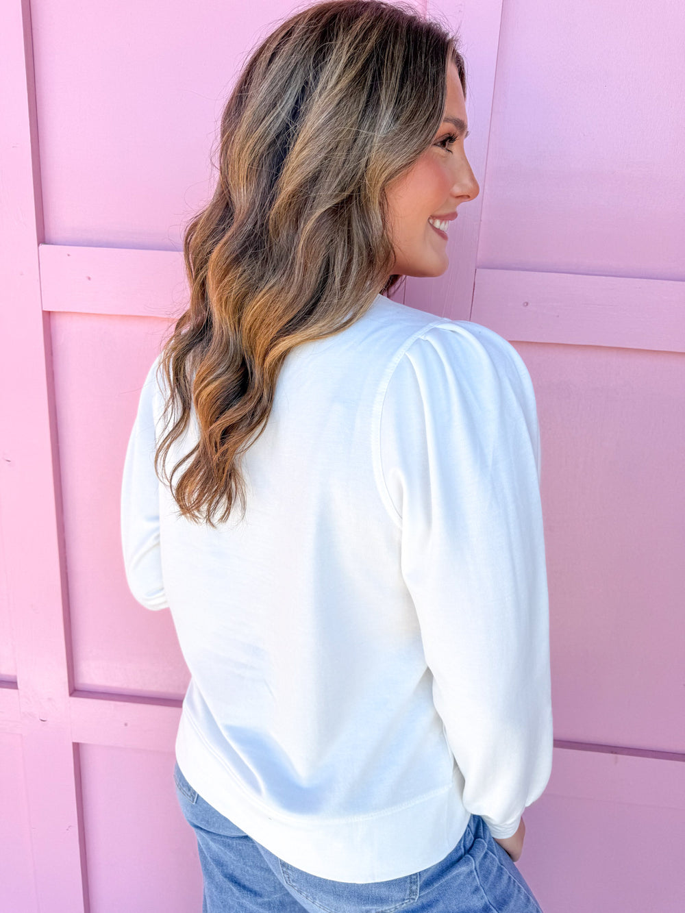 Mary Square | Lakelyn Sweatshirt - Blue Trees