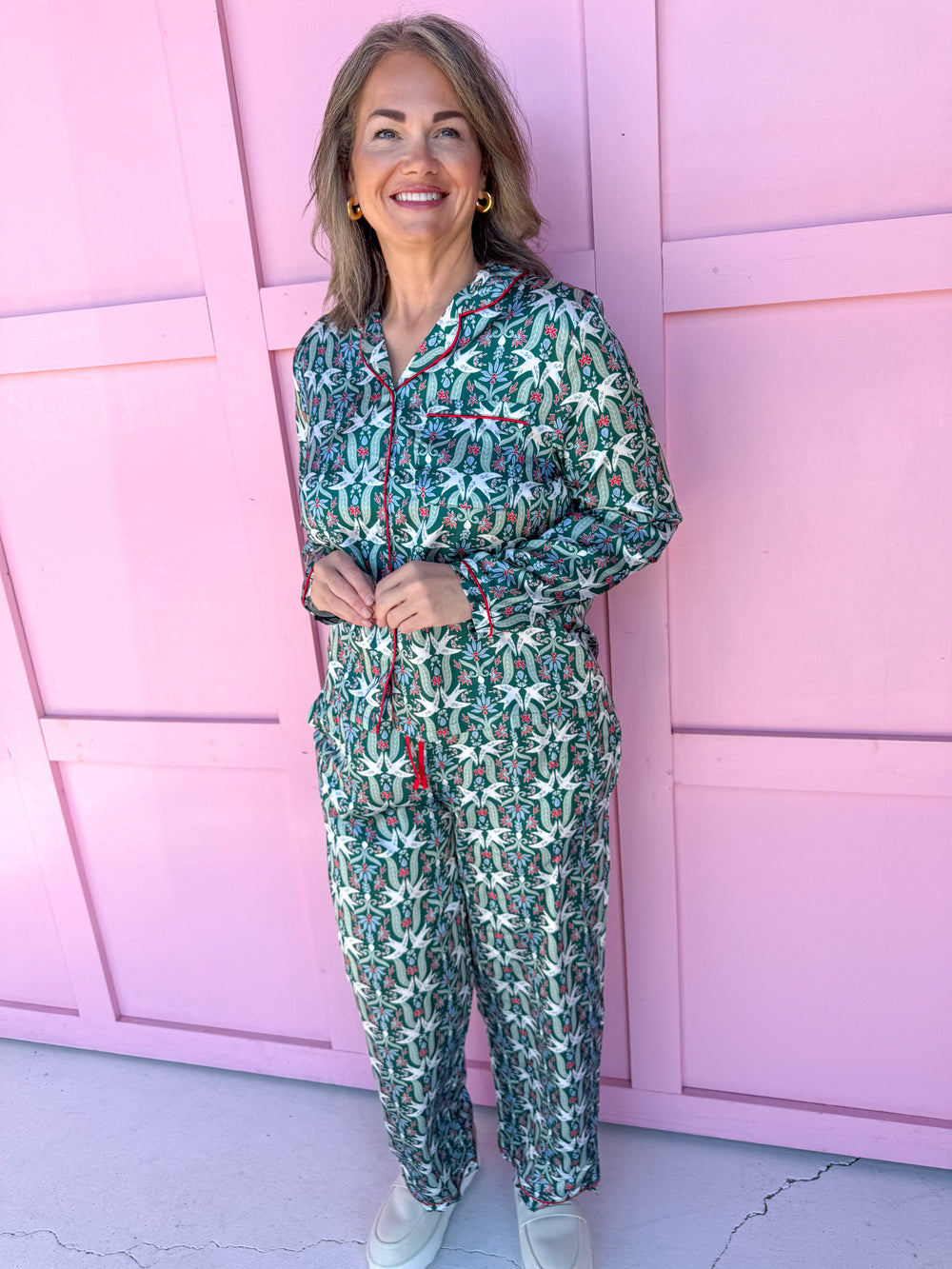 Mary Square Charlotte Pajama Set Gossamer Wings christmas womens boutique silk jincy's