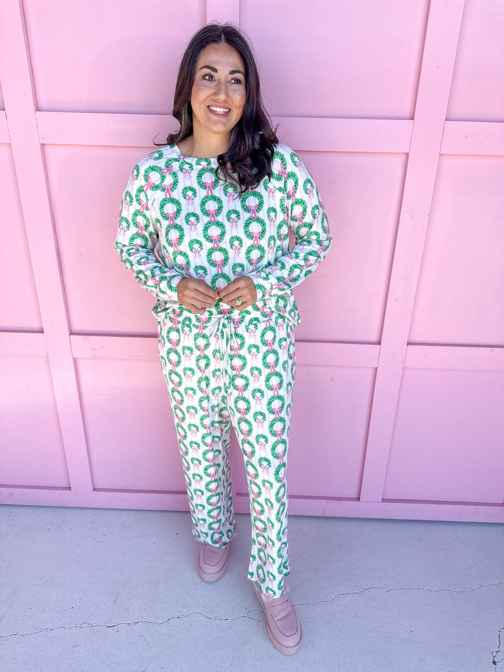 Mary Square Annie Pajama Set Rosy Wreaths womens boutique christmas jincy's