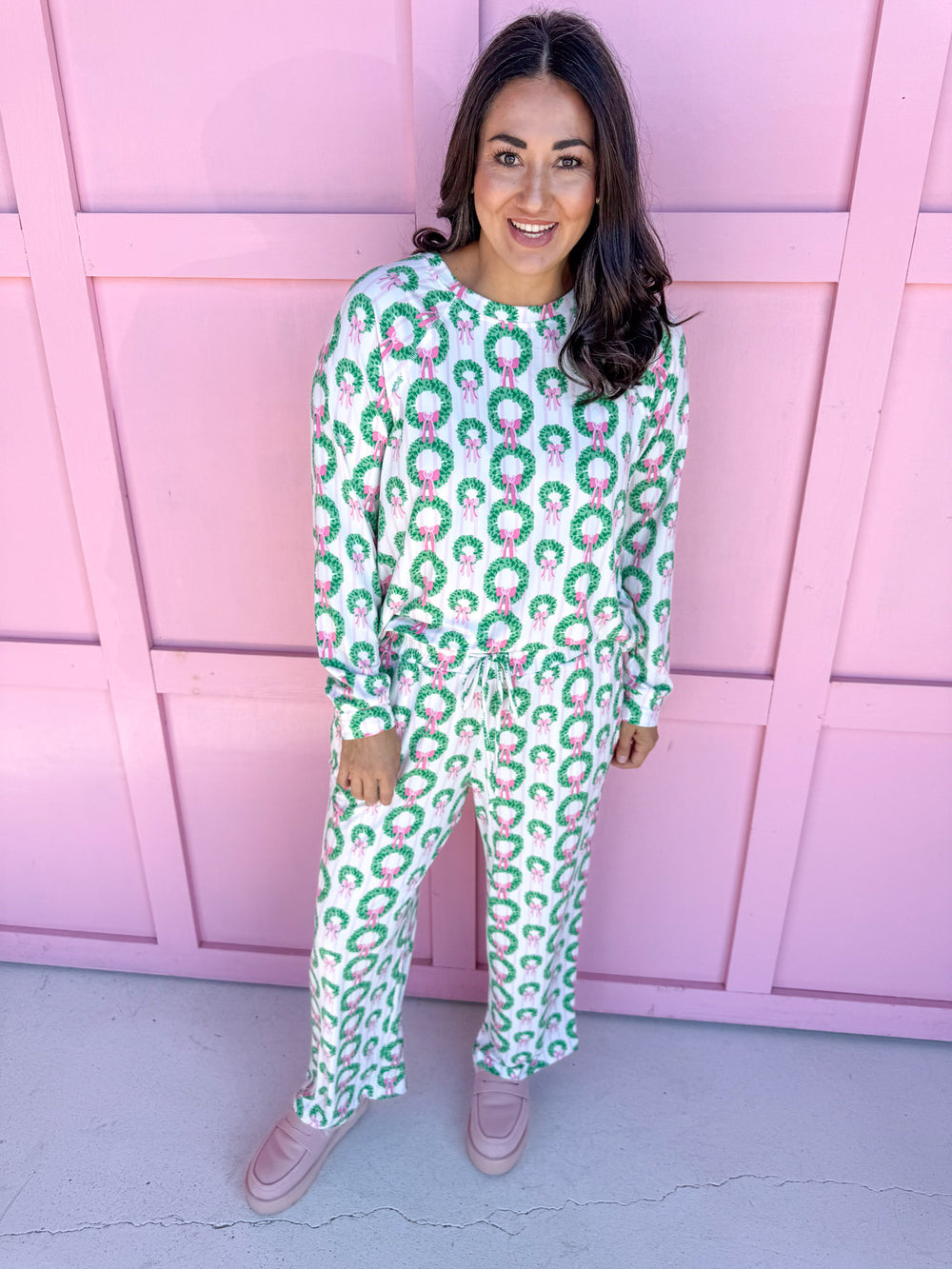 Mary Square Annie Pajama Set Rosy Wreaths womens boutique christmas jincy's