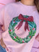 Clara Wreath Sequin Sweatshirt green wreath red bow berries christmas womens boutique jincy's 