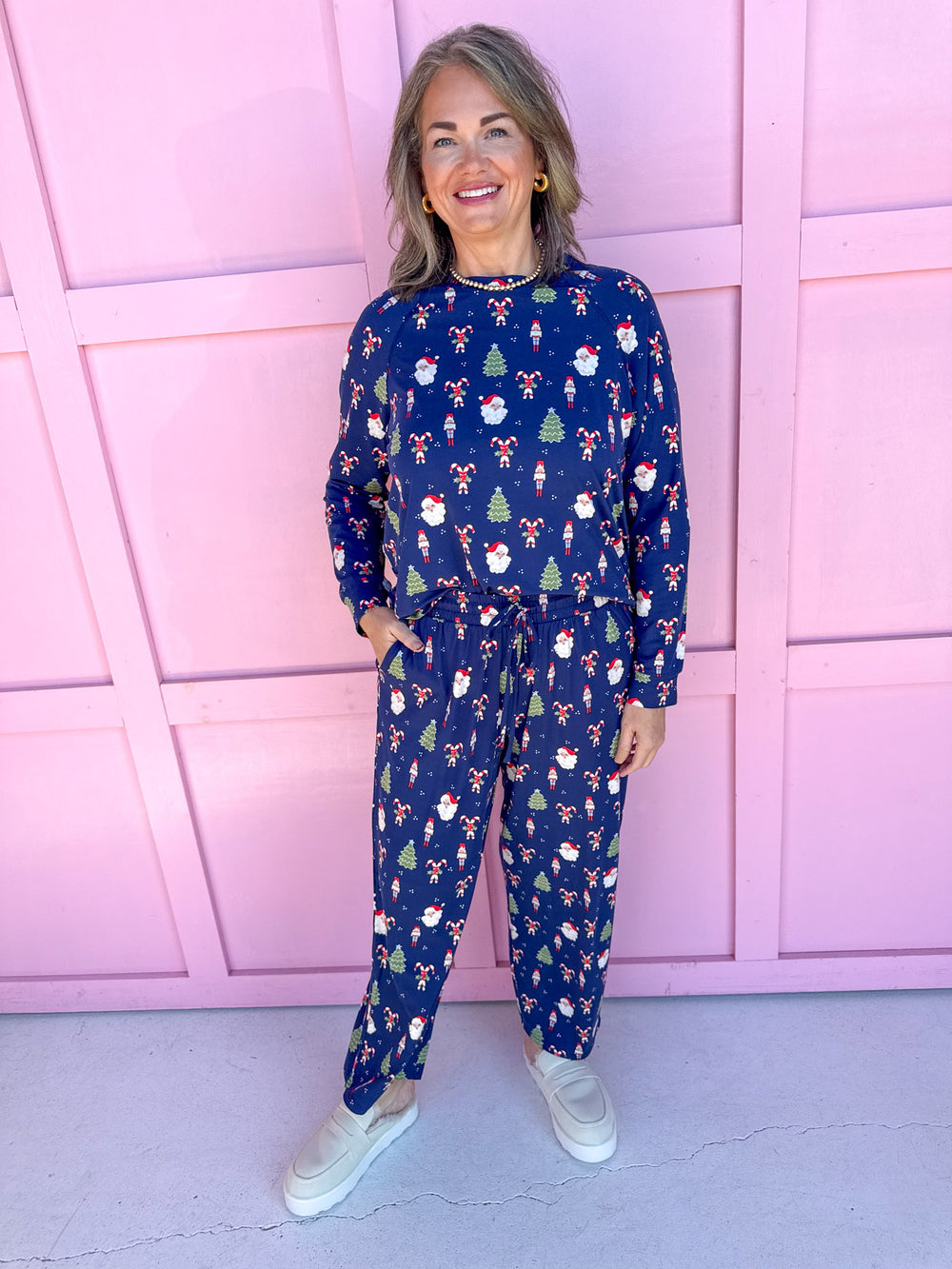 Mary Square Annie Pajama Set Peppermint Pine christmas womens boutique jincy's