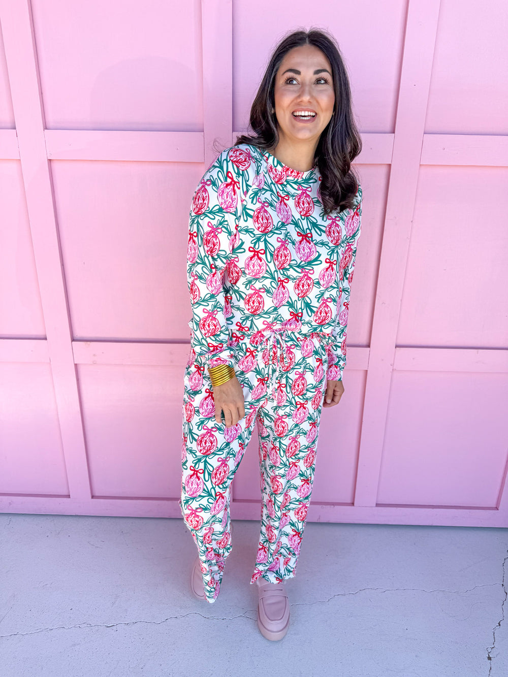 Mary Square Annie Pajama Set Sleigh All Day womens boutique christmas jincy's