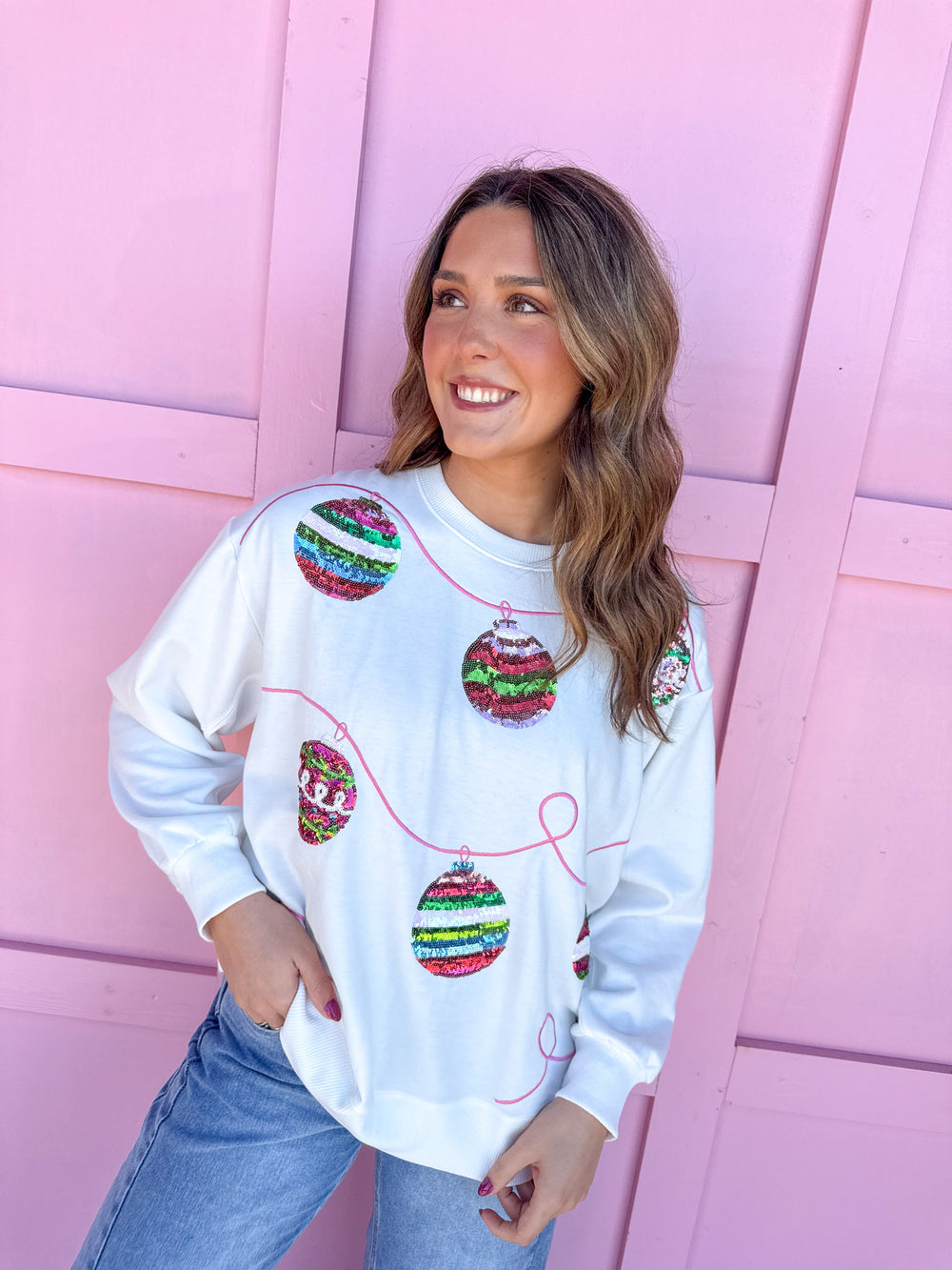 Jincy's Women's Boutique Mary Square sarah ornament sweatshirt Plus Size