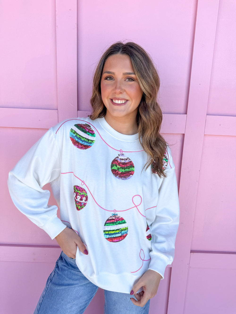 Jincy's Women's Boutique Mary Square sarah ornament sweatshirt Plus Size