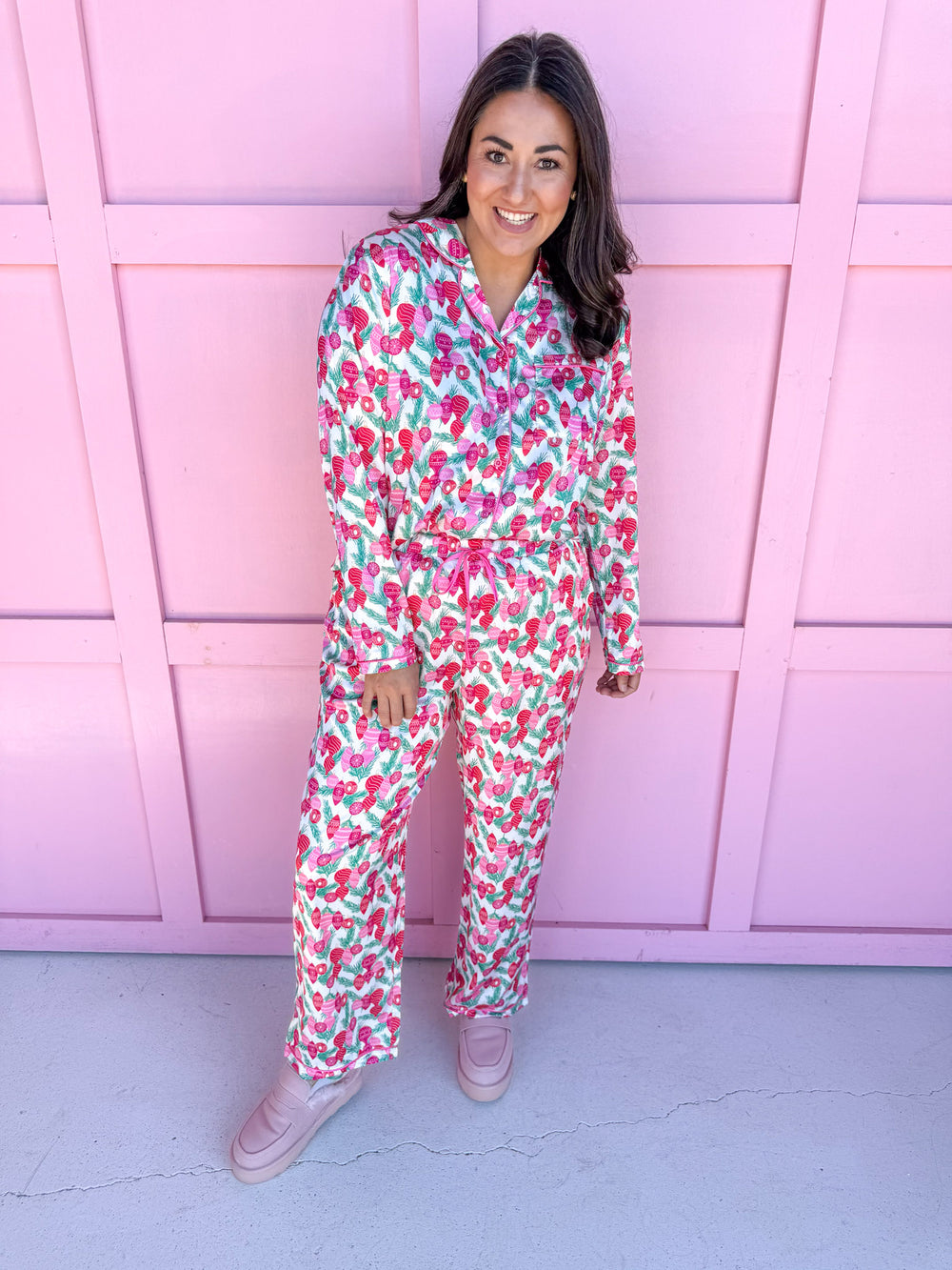 Mary Square Charlotte Pajama Set Trim The Tree christmas womens boutique jincy's 