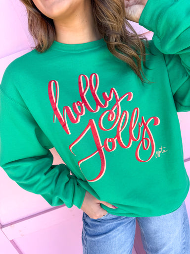 Jincy's Women's Boutique Holly Jolly green sweatshirt  Plus Size