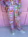hand painted nutcracker plaid christmas pajamas button up top womens boutique jincy's