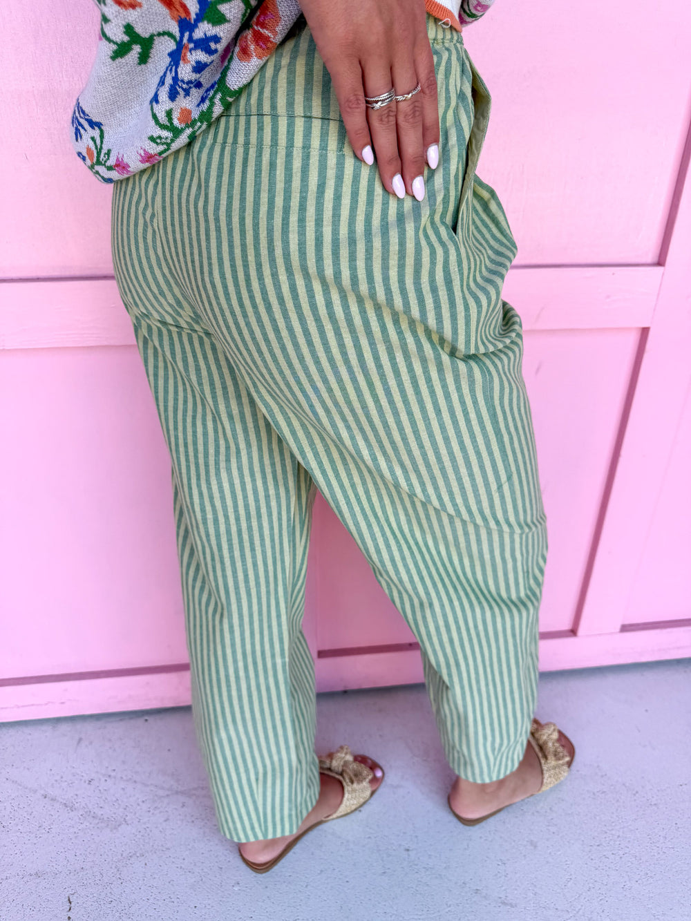 Stripe Things Up Pants - Green
