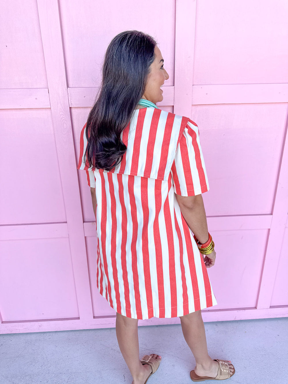 Sunny Stripes Dress - Orange
