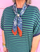 Jincy's Women's Boutique Every Stripe Midi Maxi Navy & green Dress Everyday Wear Entro D30434