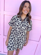 Fierce Favorite Leopard Mini Dress - Ecru
