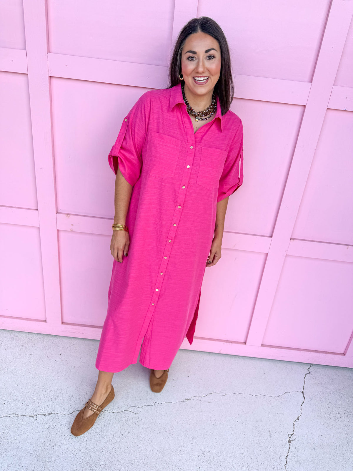 Classic Go To Dress - Fuchsia