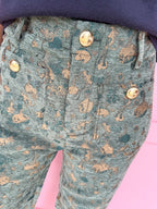 Gilded Gold Jacquard Pants – Olive