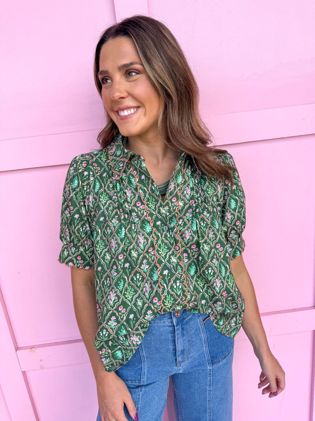 Ever After Floral Top - Green