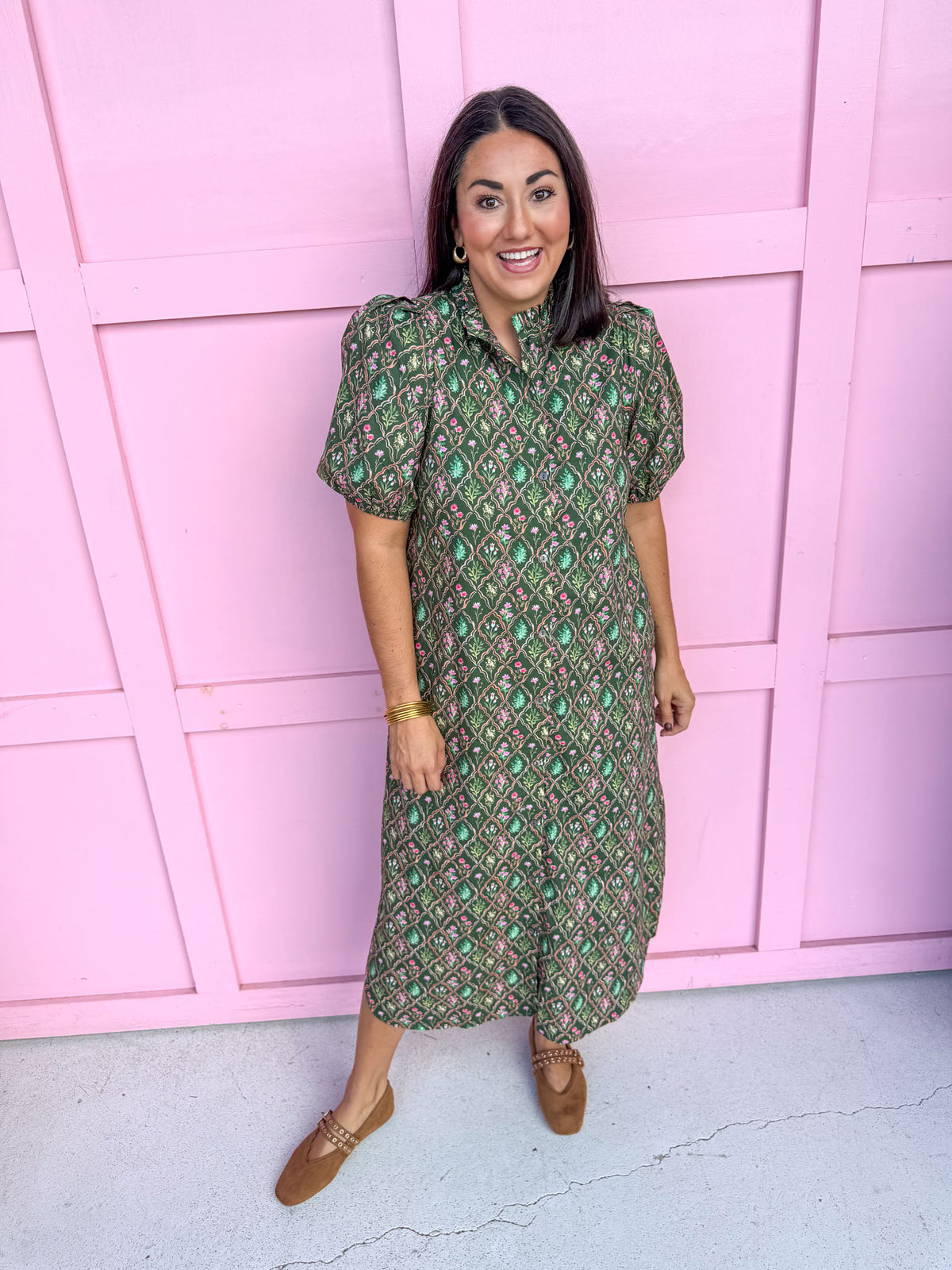 Ever After Floral Dress - Green