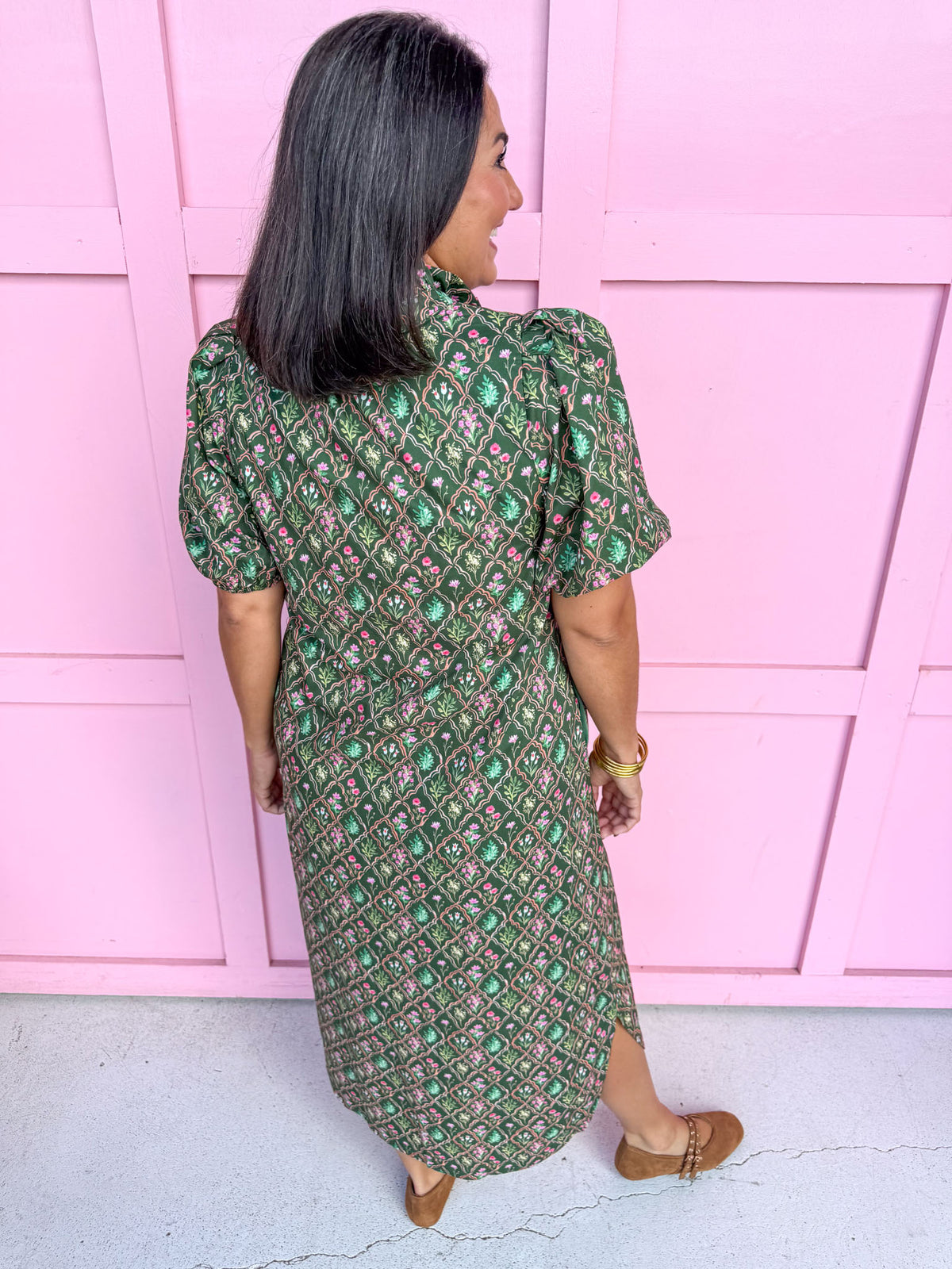 Ever After Floral Dress - Green
