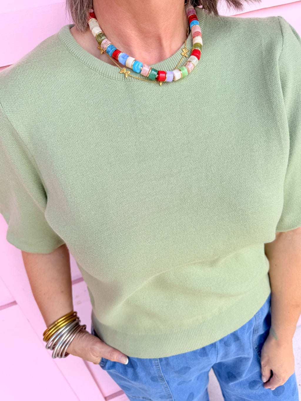 Southern Charm Puff Sleeve Top - Olive