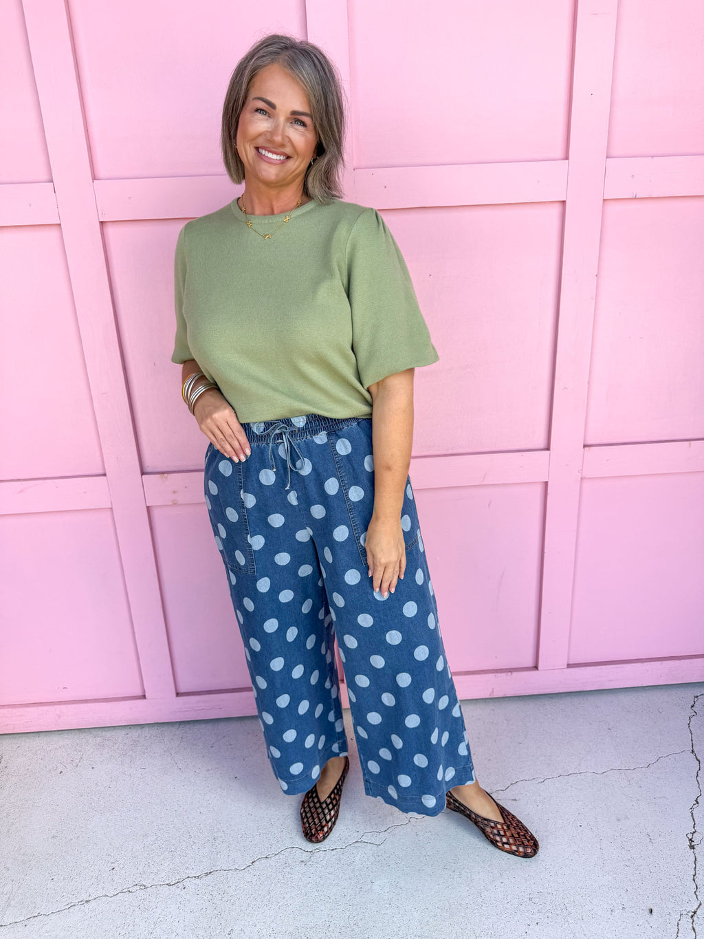 Southern Charm Puff Sleeve Top - Olive