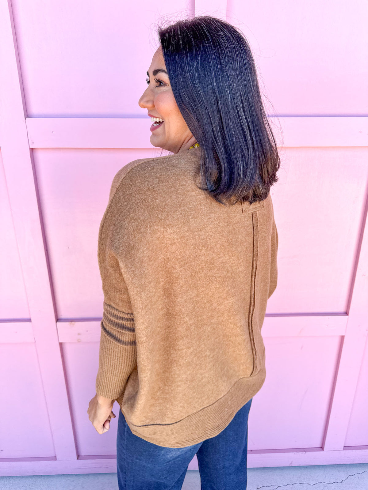 Keep It Easy Oversized Top - Camel