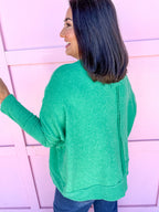 Keep It Easy Oversized Top - Kelly Green