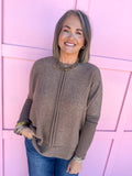 Keep It Easy Oversized Top - Mocha