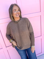 Keep It Easy Oversized Top - Mocha