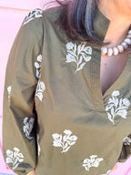 Mary Square | Kayla Embroidered Top - Moonlit Grace