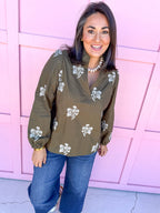 Mary Square | Kayla Embroidered Top - Moonlit Grace