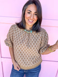 Little Details Polka Dot Top - Mocha